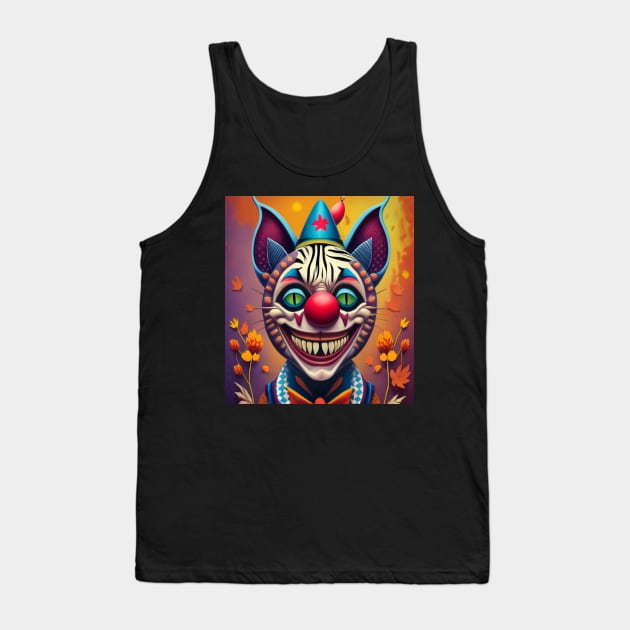 Thanksgiving clown crazy cat nightmare Tank Top by Catbrat